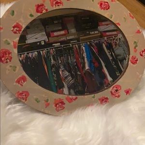 Vintage oval flower mirror